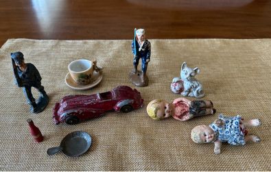 Vintage Miniature Toy & Dollhouse Lot – Manoil, Barclay, Japan