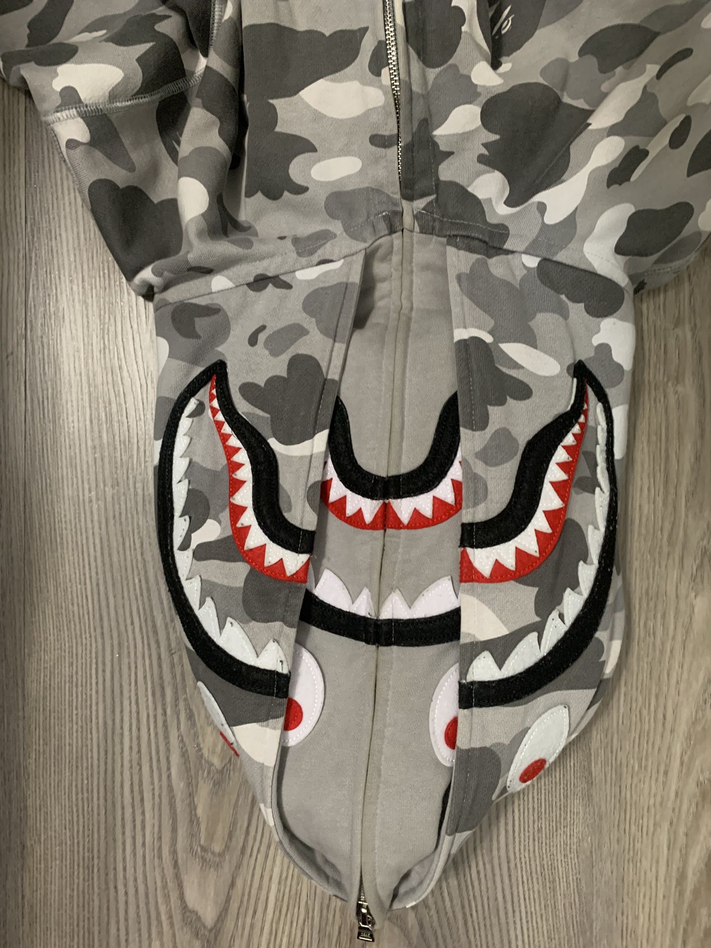 Bape hoodie grey camo