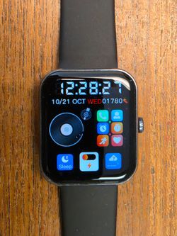 New Black Square Smartwatch with Color Display  Health monitor For Apple & Android