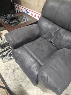 Recliner love seat and chair - coffee table and side tables