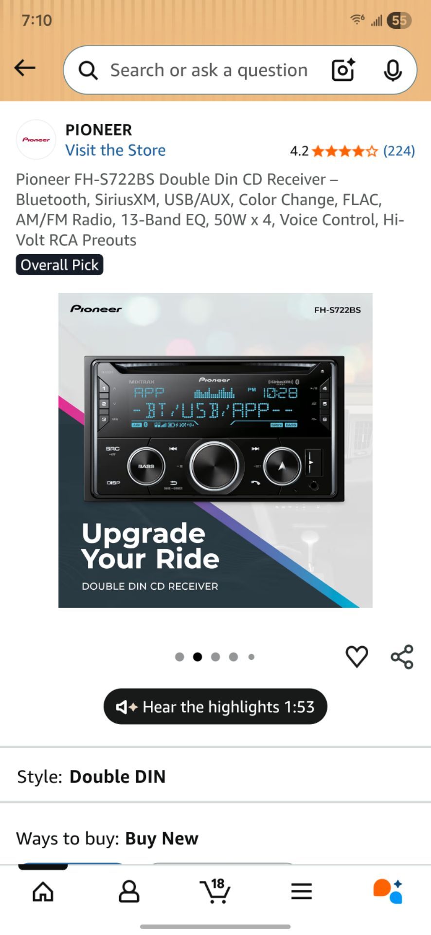Pioneer stereo new
