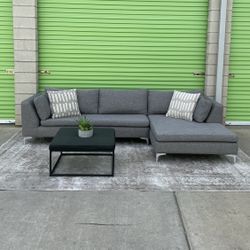 Gray Modern Sectional Couch Sofa