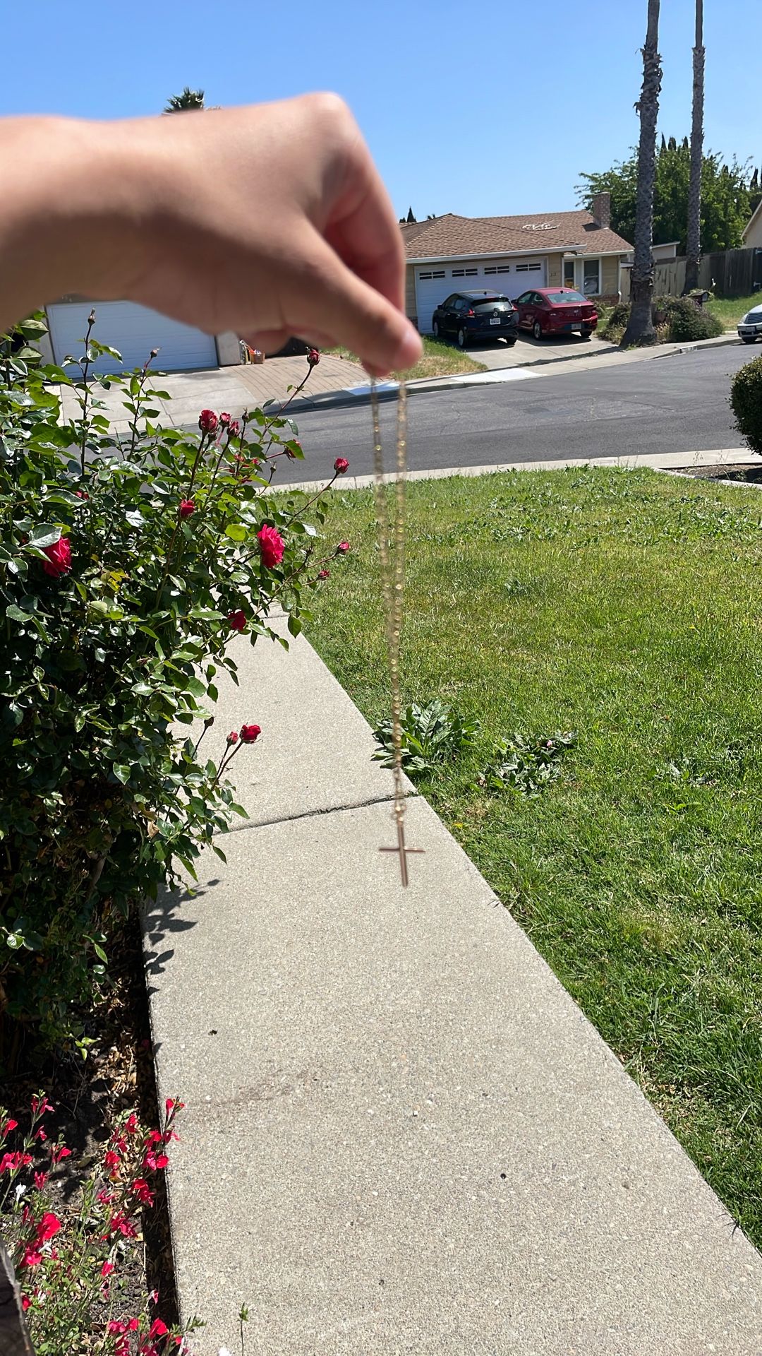 14k gold link chain with 14k pendant