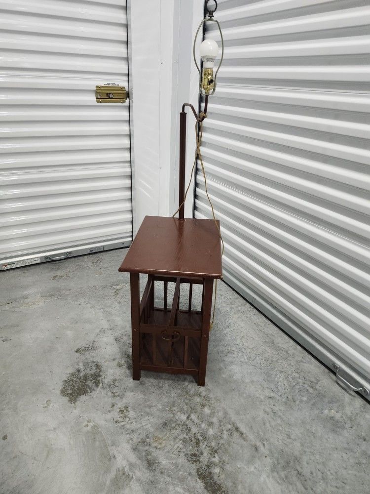 End Table With Built In Lamp