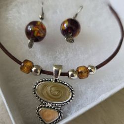 Lia Sophia Jewelry Set Necklace And Earrings