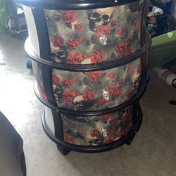 Skull Rose Round 3 Drawer Dresser