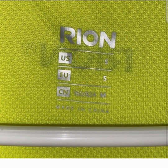Rion Neon Yellow Athletic Shirt Size Small 