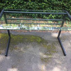 Large Desk Glass And Black Metal