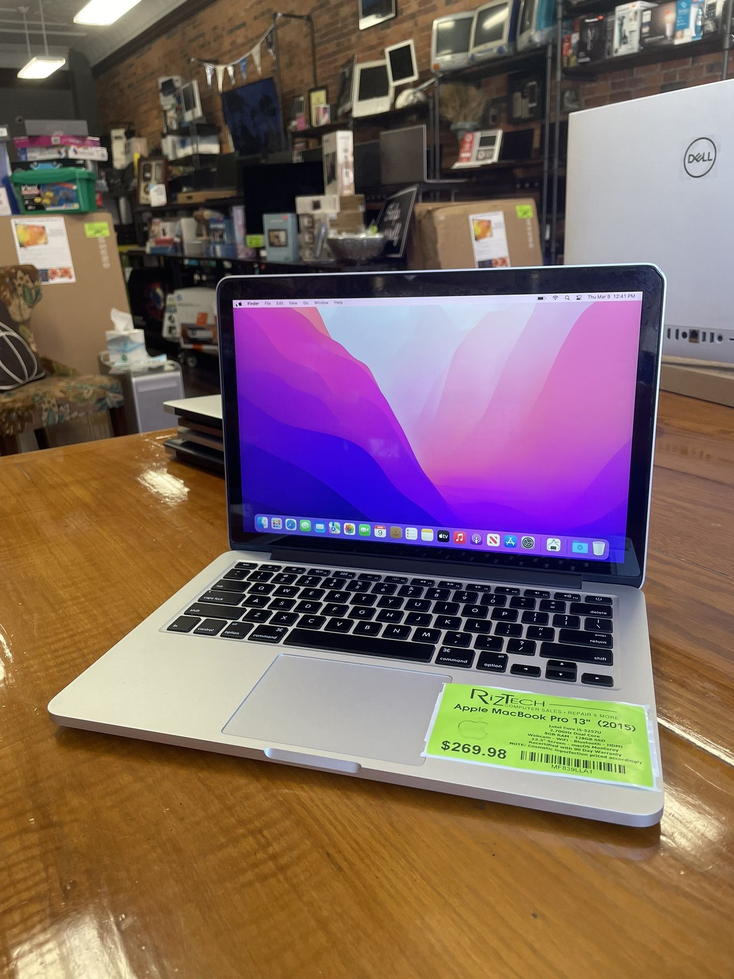 2015 Apple MacBook Pro macOS Monterey i5 2.70GHz 8GB RAM 128GB SSD