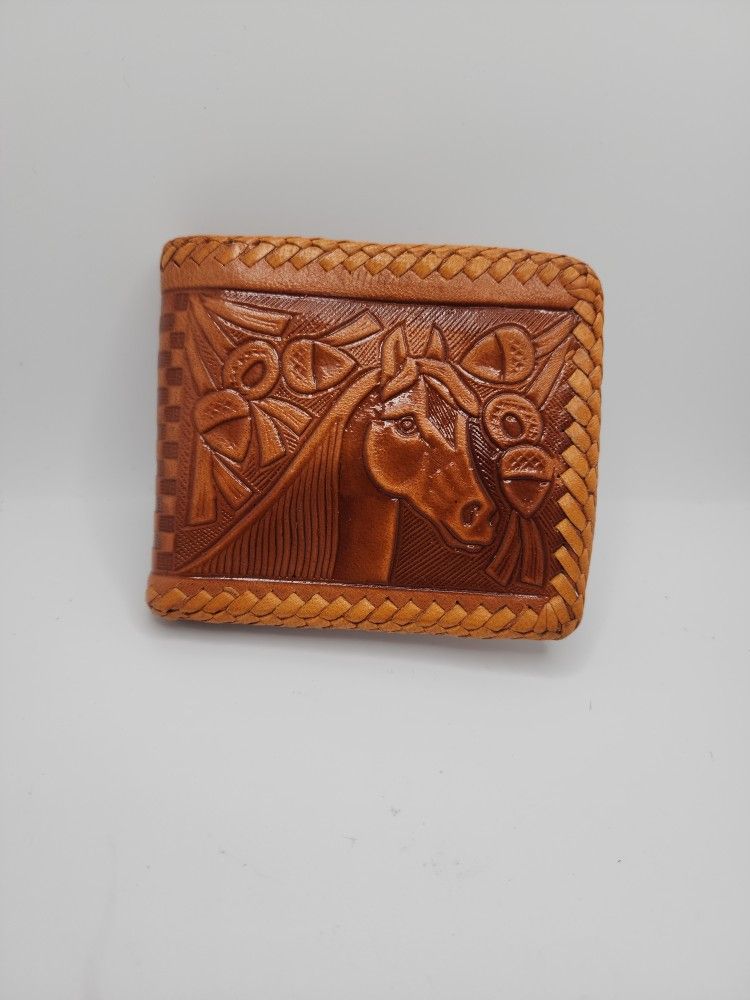 Western Tooled Leather Bi-fold Wallet  