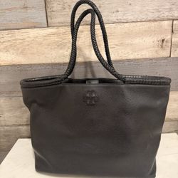 Tory Burch Black Leather Tote