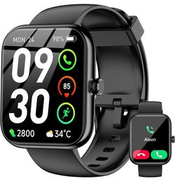 Smart Watch with Alexa Built-in, 1.83" HD Touchscreen Fitness Tracker, Bluetooth Notifications/Calls, IP68 Waterproof, 120+ Sport Modes, 24/7 Heart Ra
