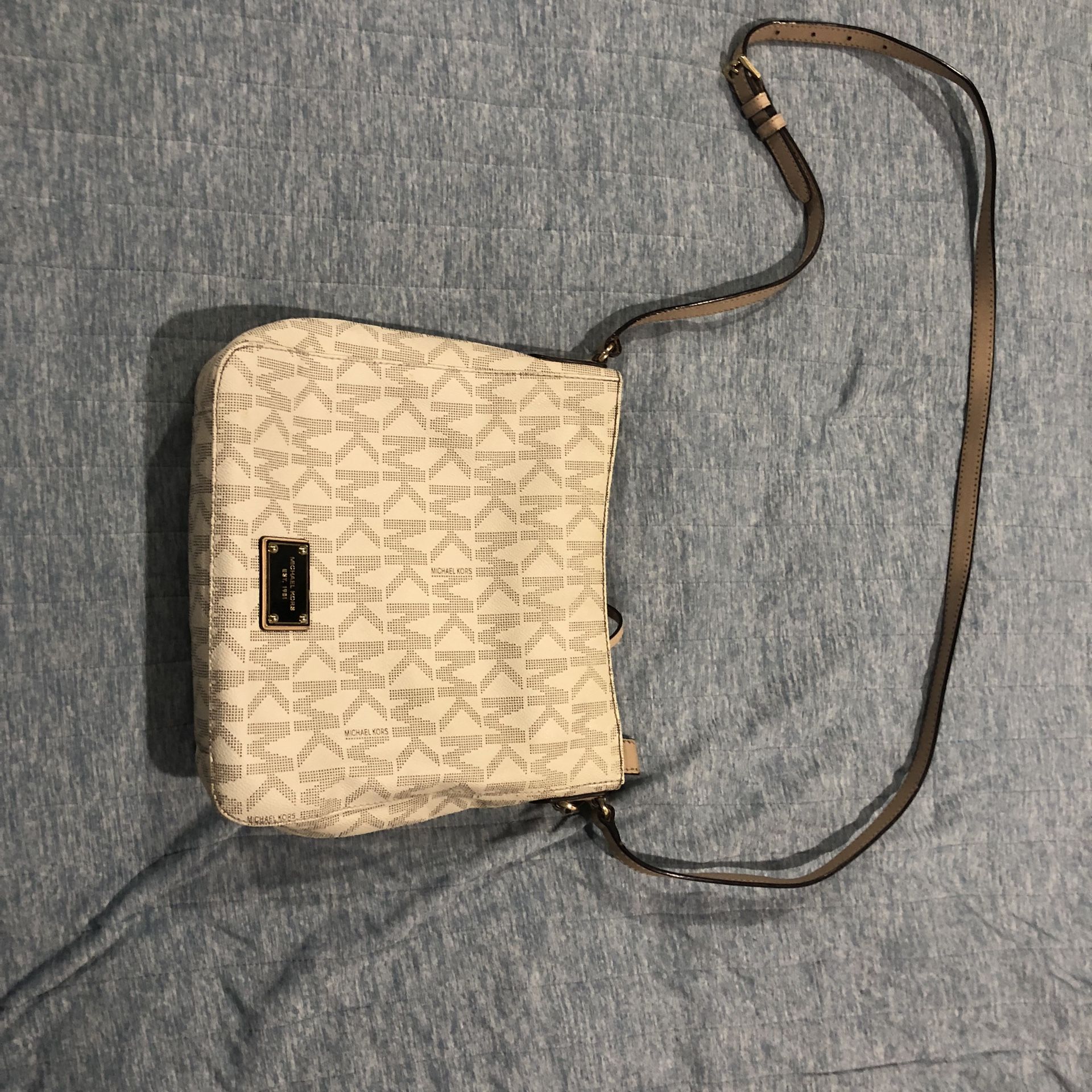 Michael Kors White& Brown Purse