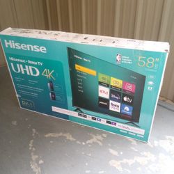 -FIRM PRICE NON-NEGOTIABLE- 58 In . Hisense 4k Roku Smart TV W/Remote