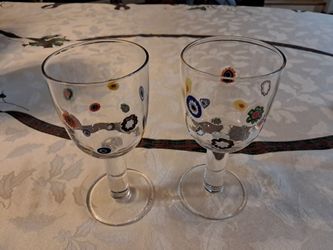 Leonardo Murano Millefiori Wine Glasses