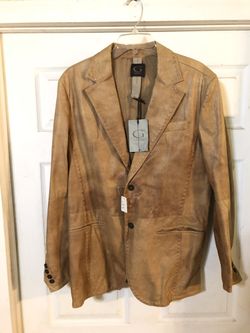 Gimos leather jacket made in italy size:50