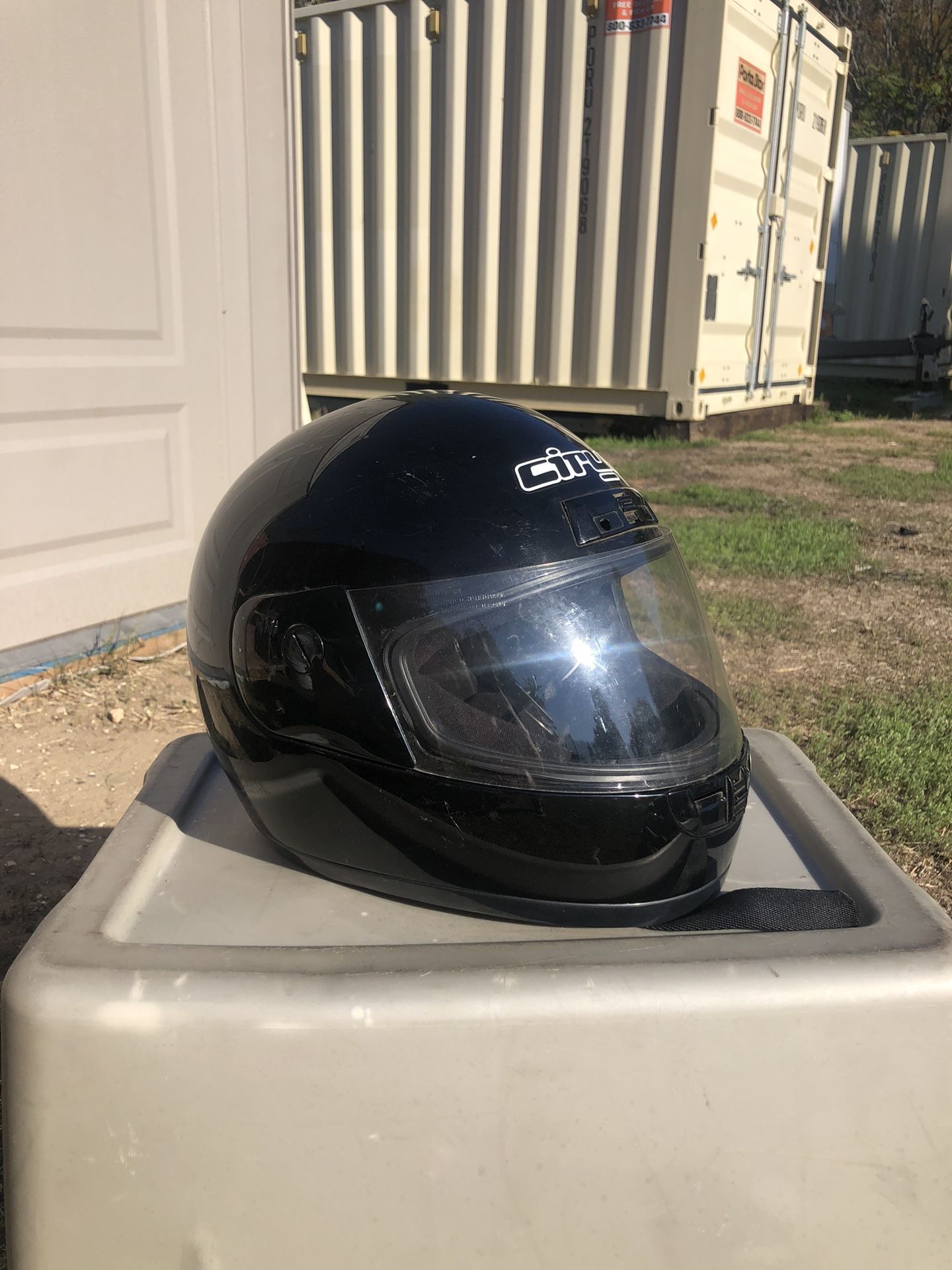 Black Cirus CS-10 Full Face Motorcycle Helmet Adult Large 