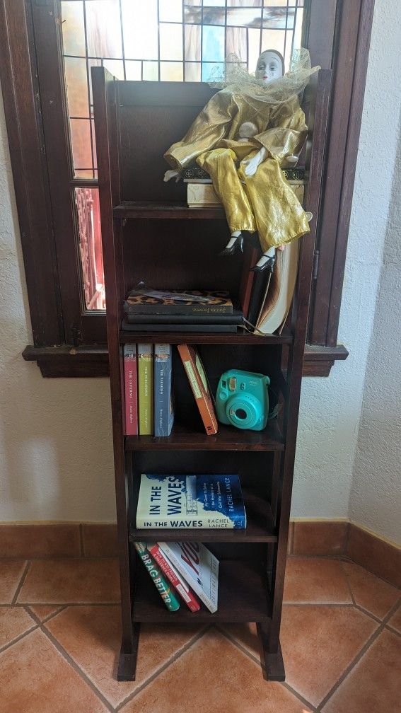 Two Wooden Espresso Colored Bookcases