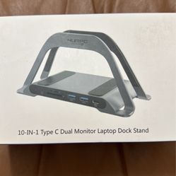 4urpc 10-in-1 Type C Dual Monitor Laptop Dock Stand NEW