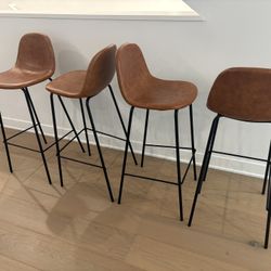 Vegan Leather Bar & Counter Stool (Set of 4)