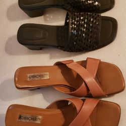 Black faded glory size 8.5 .. Cherokee sandals size 9