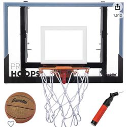 Brand New Franklin Sports Wall Mounted Basketball Hoop – Fully Adjustable – Shatter Resistant – Accessories Included, Black/White