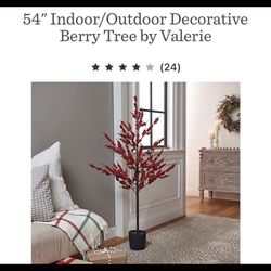 54” Indoor/Outdoor Decorative Berry Tree By Valerie Parr-hill