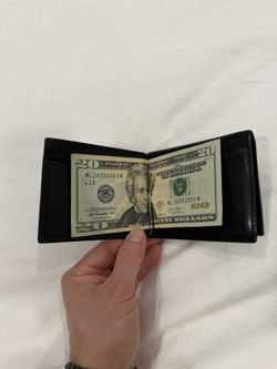 Bosca Old Leather Money Clip Wallet With Pocket