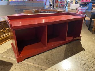 50″ Three Cubby Bench in Old Red Finish