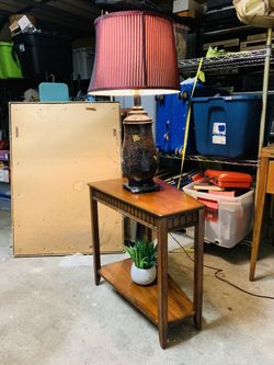 Vintage table with lamp