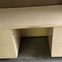 DESK - Large, Smooth Surface, Sturdy with Locking Drawers