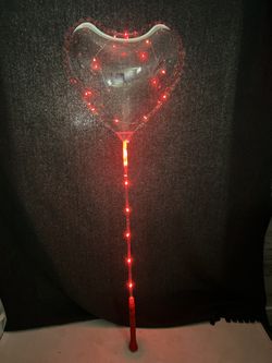 LED Valentines Heart Shaped Ballon On Stick