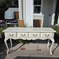 Harden High-End Large Solid Wood 4 Drawer White French Provincial Style Console Entryway Sofa Table
