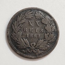 1883 20 Reis Antique Coin