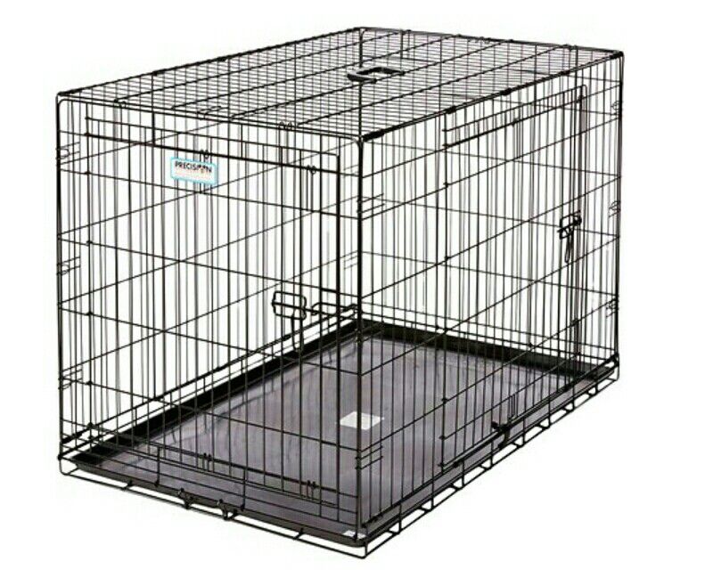 XLarge Metal Kennel Crate for dogs collapsible for travel with 2 latching doors