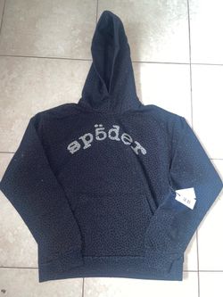 Sp5der Worldwide Full Rhinestone Hoodie - Black (BNWT)  size m