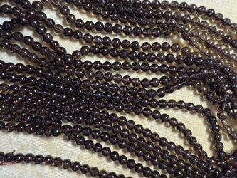5 15” strands dark Smokey quartz, 8mm gemstones round beads natural grade A