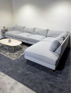 Light Gray L-Shaped Sectional Sofa