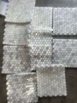 10 Sheets Greecian White Hexagon Marble Mosaic Tile – 9.5 Sq. Ft.