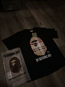BAPE A Bathing Ape Black Plaid Graphic T-Shirt