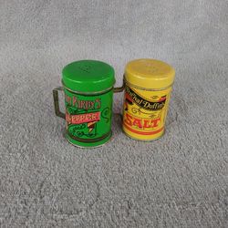Vintage Elton Kirby And Percival Duffin's Set Of Tin S&P Shakers