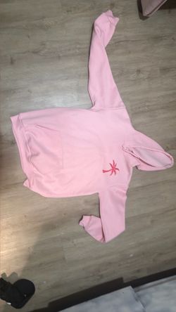 Pink Hoodie with Palm Tree Embroidery