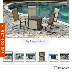 Fire Pit Patio Set With Sunbrella Cushions 