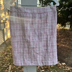 Villager Liz Claiborne Pink Tight Knit Back Zip Knee Length Pencil Skirt Size 10