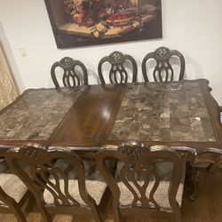 Dining Table W/chairs And Curio