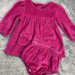 3-6 Month Pink Holiday Dress w/ Bottoms