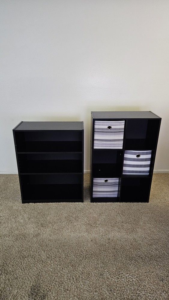 Bookshelf & 6-Cube Storage Organizer with Bins
