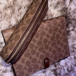 COACH Notebook/ Notebook Cover ONLY Brown Siganature Canvas