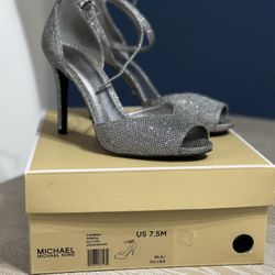 Michael Kors - Sexy Silver Open Toe Heels Sz 7.5