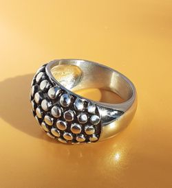 Stainless Steel Large "Dots" Ring Size 8